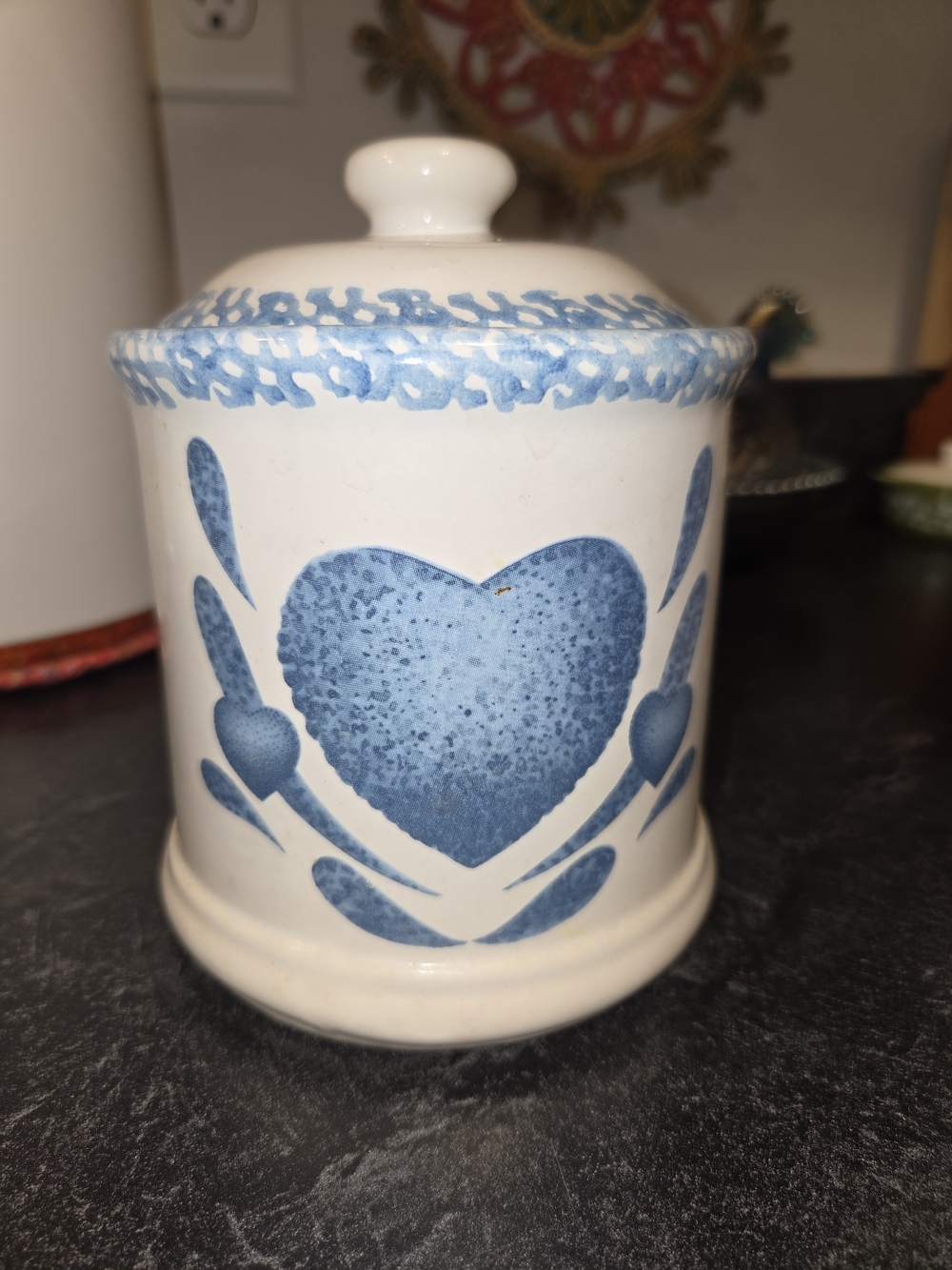 Vintage Corelle Blue Heart canister